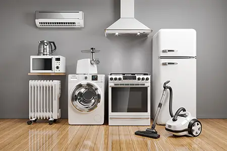 Selection of Appliances, including oven, dryer, and fridge